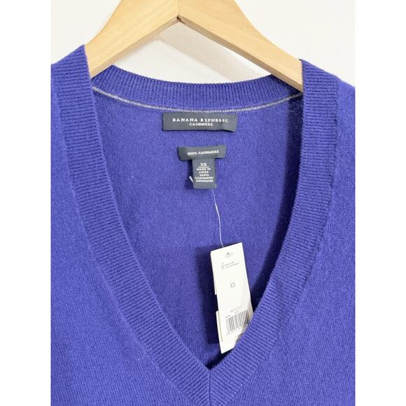 NEW Banana Republlic Size XSmall XS Purple Blue 100% Cashmere Wool Sweater - Picture 2 of 2